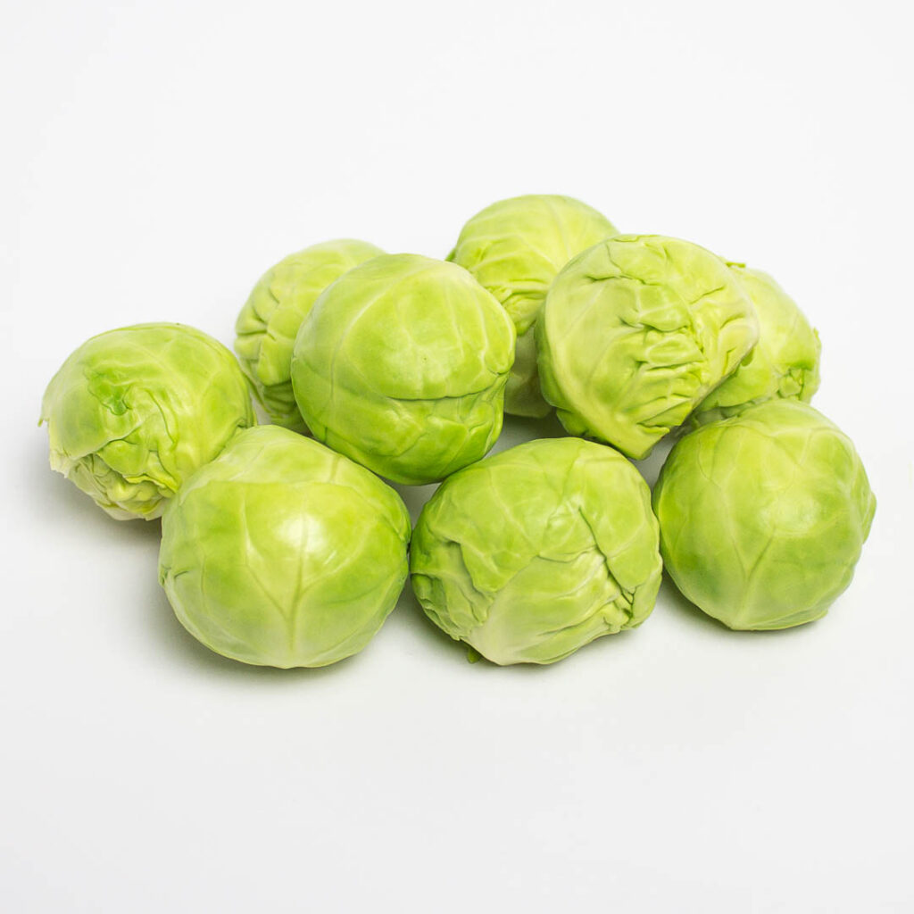 brussels sprouts on a white background