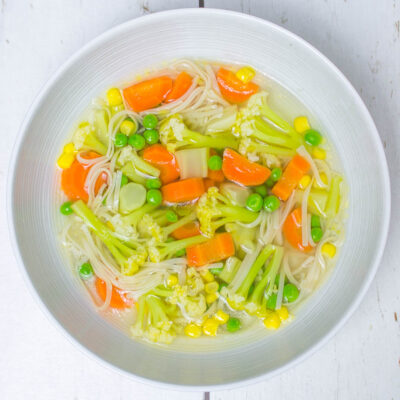 Soothing post-chemo soup with vegetables (gluten-free, dairy-free)