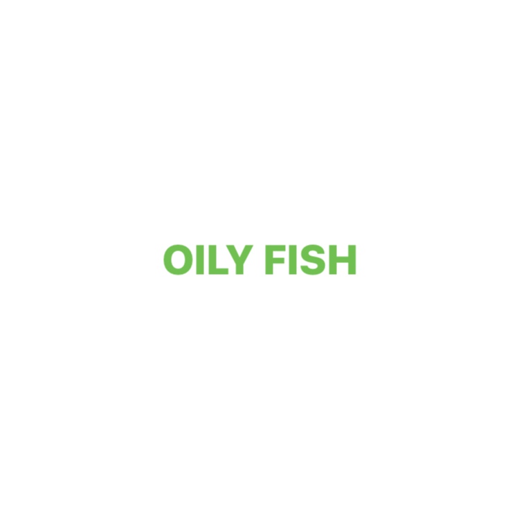 green text saying oily fish