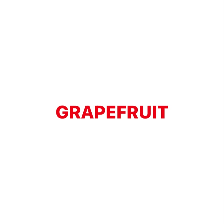 red text saying grapefruit