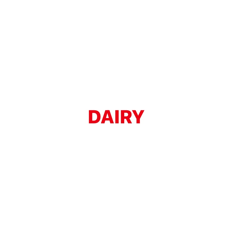 red text saying dairy